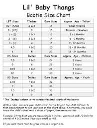 Scientific Infants Shoe Chart Crochet Bootie Size Chart Vans