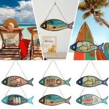 Summer Wooden Fish Welcome Sign