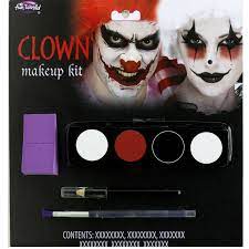 clown makeup kit red black white