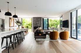 living room with light hardwood floors