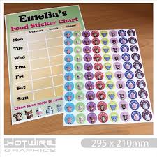 Details About Personalised Childrens Mealtime Food Sticker Chart Reward Stickers
