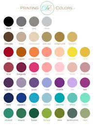 Printing Color Chart Dear Emma Stationery Llc