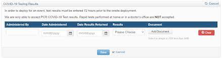 covid 19 test results cal reserve