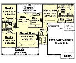Colonial Style House Plan 3 Beds 2