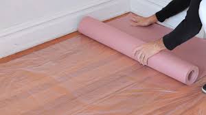 wooden tile floor protection sheet in