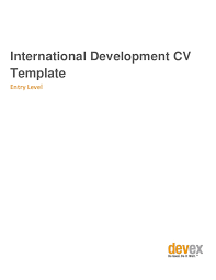 Entry level federal resume the federal sector recruitment team made just a perfect entry level government resume sample. Entry Level International Development Cv Template