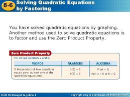 Solving Quadratic Equations 8 6 By