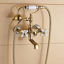 Wall Mount Tub Faucet With Handheld Sprayer