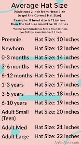 Average Hat Size Chart Ahsel Anne