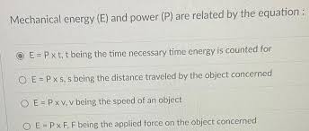 Answered Mechanical Energy E And