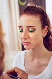 makeup artist beautiful eyes closed