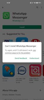 whatsapp and install problem