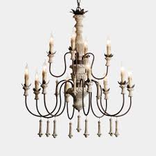 Wood And Brushed Nickel Chandelier For