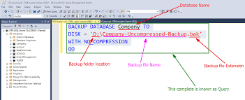 database backup using sql queries and
