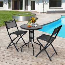 Folding Bistro Table Chairs Set