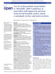 Use Of Cardiocerebral Resuscitation Or Aha Erc 2005