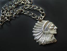 men s large indian chief necklace