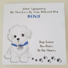 May all your sweet memories bring you comfort. Loss Of Dog Card Personalised Dog Sympathy Card Notecards Greeting Cards Execusource Handmade Products