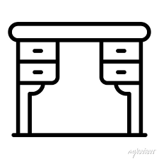 Office Wood Table Icon Outline Office