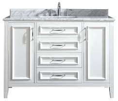 The other thing you need to do is to make sure the vanity is the level, or. Ove Decors Claire 48 W X 21 D White Bathroom Vanity Cabinet At Menards