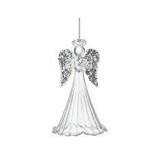 Clear Glass Angel With Silver Glitter