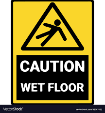 caution wet floor warning sign royalty