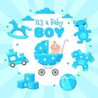 baby shower boy vector art icons and