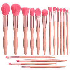 16 piece gooseneck makeup brushes pink