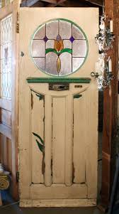 Antique Tudor Door With Round Stained