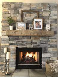 Ceiling Fireplace With Rustic Mantle