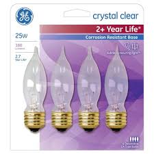 General Electric 25w 4pk Long Life Incandescent Chandelier Light Bulb White Target