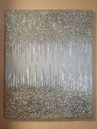 Silver Waterfall Abstract Glitter Art