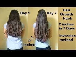 How long does hair grow in a week? Hair Growth Hack 2 Inches Hair Growth In 1 Week With Inversion Method Get Long Hair Youtube Make Hair Grow Faster Ways To Grow Hair Growing Out Hair