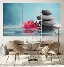 Large Wall Art Yoga Zen Candles Stones