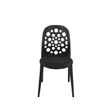 Set Of 4 Garden Chairs Plastic Black