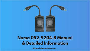 Noma 052 9204 8 Manual Official Manual