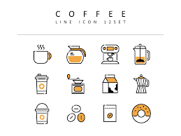 coffee flat design icons