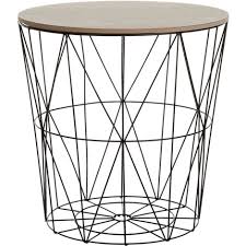 Modern Wire Basket Side Table Storage