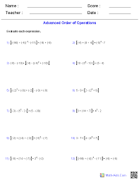 Practice, assess, or review mathematicians' skills with this integer worksheet addressing order of operations using positive and negative integers differentiate instruction by assigning the first portion of the integer worksheet to learners still needing practice of the concept, and the second portion to. Order Of Operations Worksheets Order Of Operations Worksheets For Practice