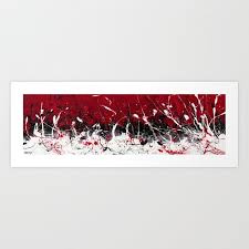 Black And Red Abstract Splash Painting