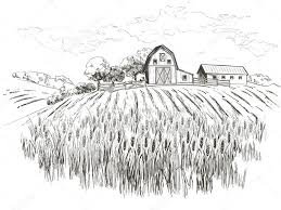 How to draw a house with tree house drawing drawing clipart #beeartthank you for watching my video! Rural Landscape Field Wheat Old Barn House Trees Windmills Animals Cows Silage Tower Plants Fences And Other Elements Forest Panorama Hand Drawn Vector Countryside Engraving 229122094 Larastock