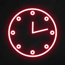 Clock Icon In Neon Style Clock Icons