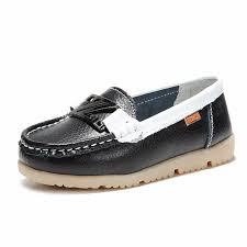 Children Leather Slip On Loafers Soft Sole Flat Casual Shoes