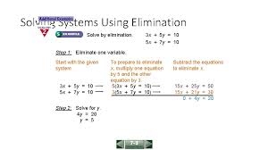 algebra 1 lesson 7 3 solving systems using
