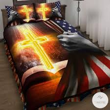 Christ American Flag Bedding Set