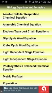 Biology Equations Formulas 5 0 Free