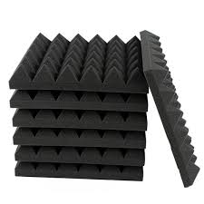 Wellco 1 Ft X 1 Ft X 2 In Sound Absorbing Panels Black Echo Noise Cancelling Foam For Recording Studio 12 Pack