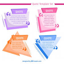 Geometric Quote Templates With Flat Design Vector Free