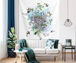 Modern Art Wall Tapestry Blue Tapestry