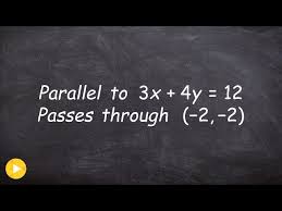 Parallel Line Using Point Slope Form